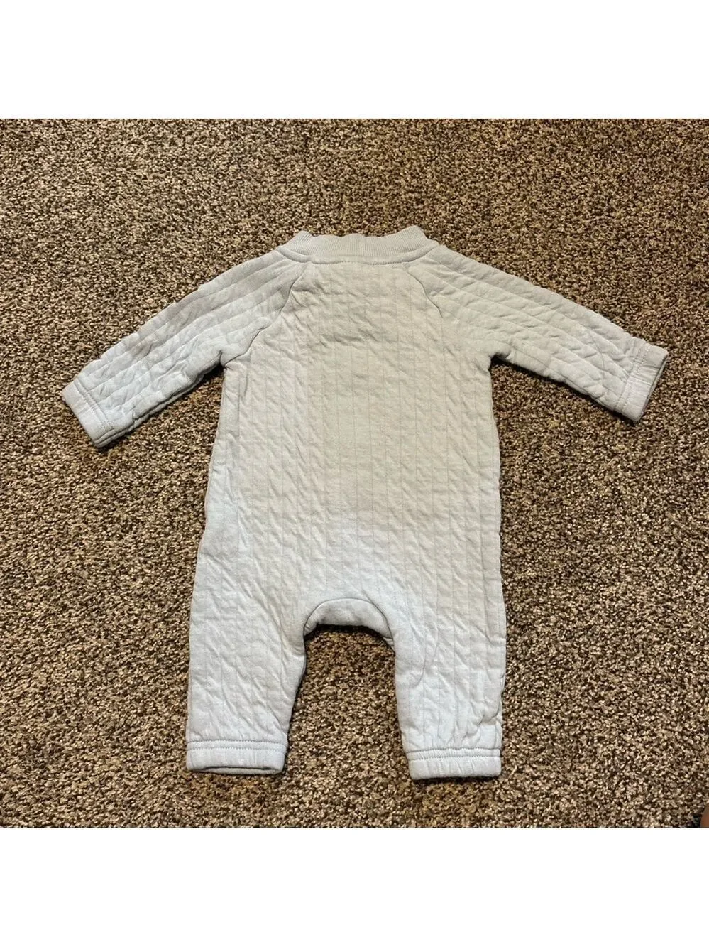 Quilted Baby Blue One Piece Zip Up Footie Thick Material Super Nice! 3 months